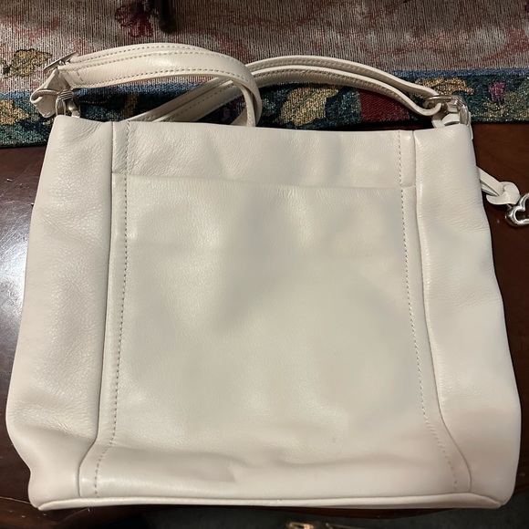 Vintage Brighton bling design white leather bag w/strap. Like new. 11" by 10" - Picture 5 of 6